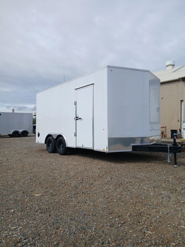 PACE 8.5X16 OUTBACK DLX FLAT TOP V-NOSE CAR ENCLOSED TRAILER 7K