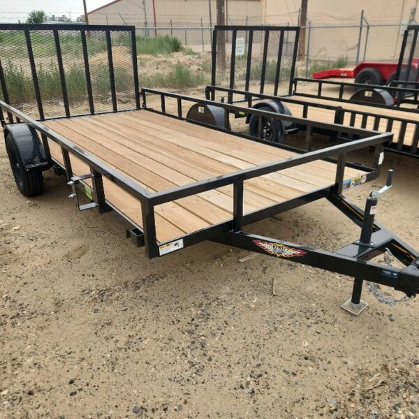 BLACK 82”X14’ UTILITY
3K SINGLE AXLE BUMPER PULL