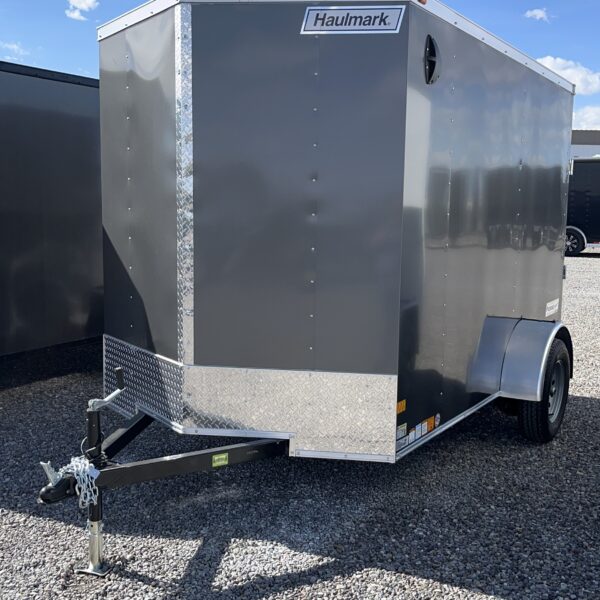 6X10 ENCLOSED CHARCOAL SINGLE AXLE 3.5K SPRING 2" COUPLER