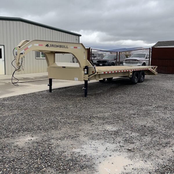 102"X25' GOOSENECK TANDEM 7K/14K W/RAMPAGE RAMPS TAN