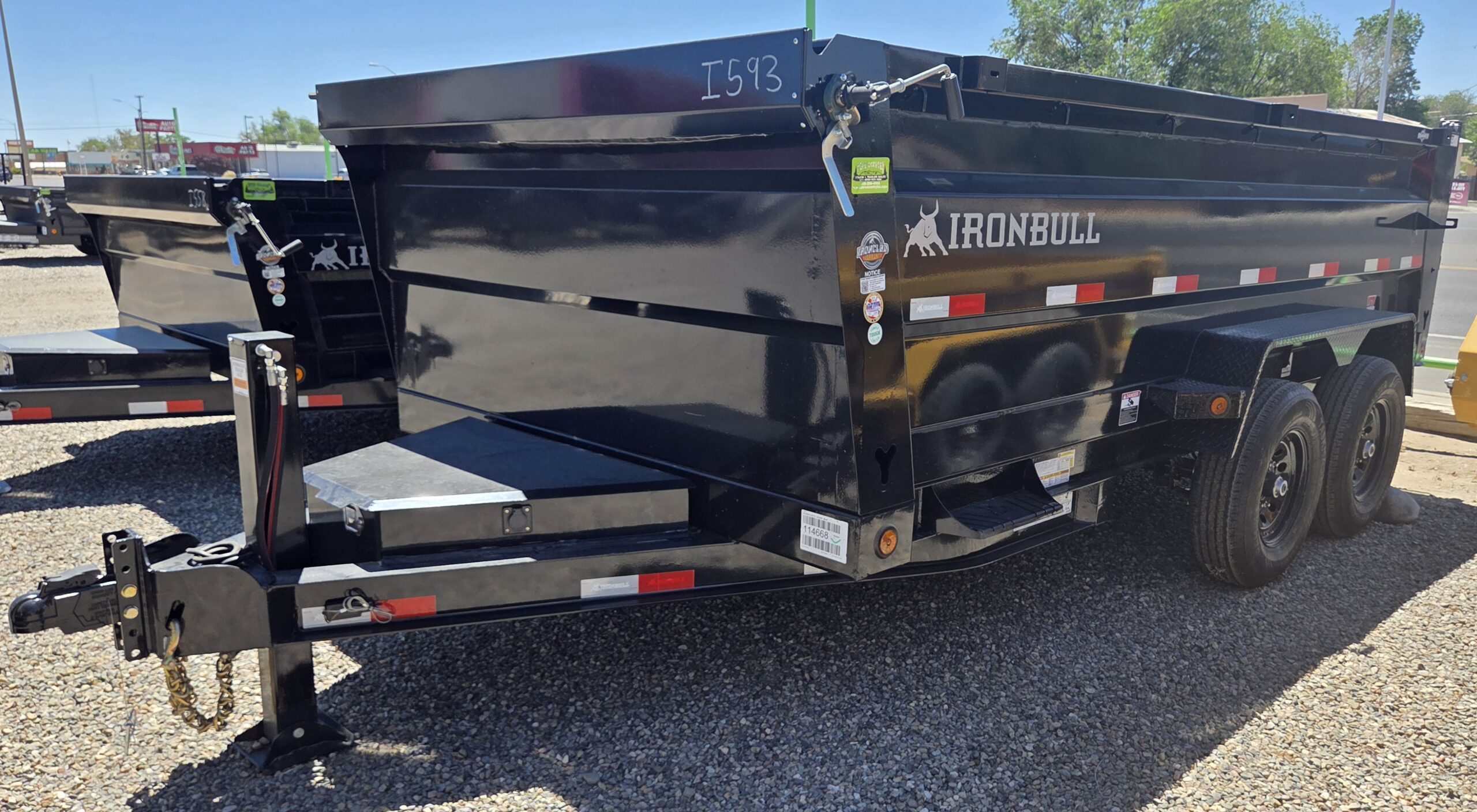 BLACK 83" x 14' DUMP
14K TANDEM AXLES BUMPER PULL