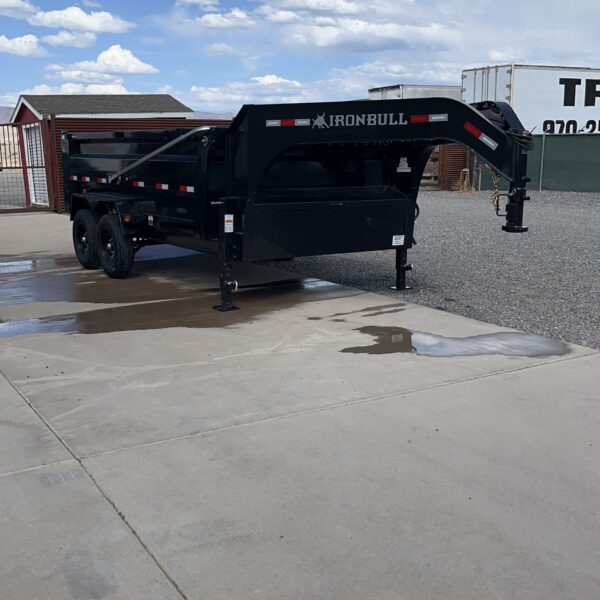 83"X14' DUMP 7K/14K TANDEM AXLES BLACK GOOSENECK