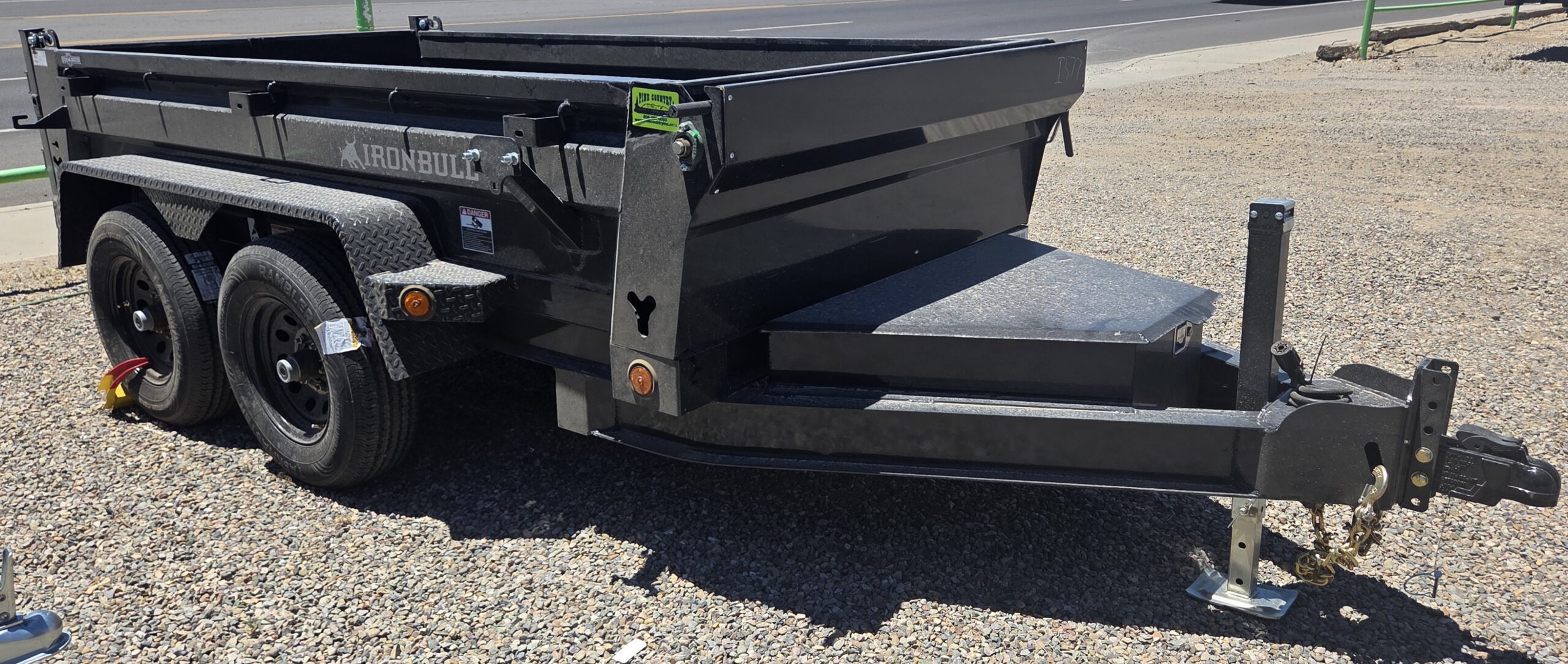BLACK 5’X10’ DUMP
10K TANDEM AXLES BUMPER PULL
