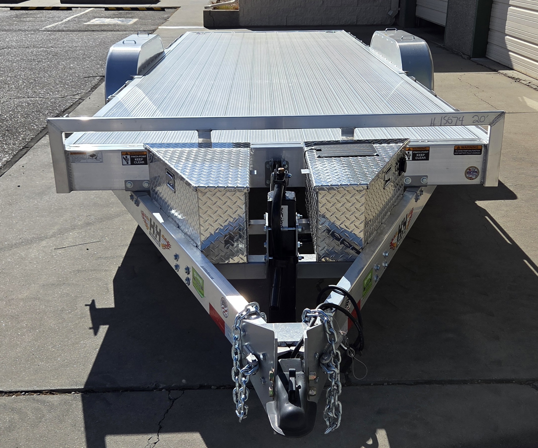 2027 H&H 82"x20' Aluminum Power Tilt Car Hauler Equipment Trailer 14,000 GVWR - Image 5